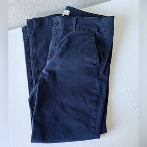 Loft Outlet Girlfriend Chino Style Navy Blue Size 10 Pants Front Button & Zip